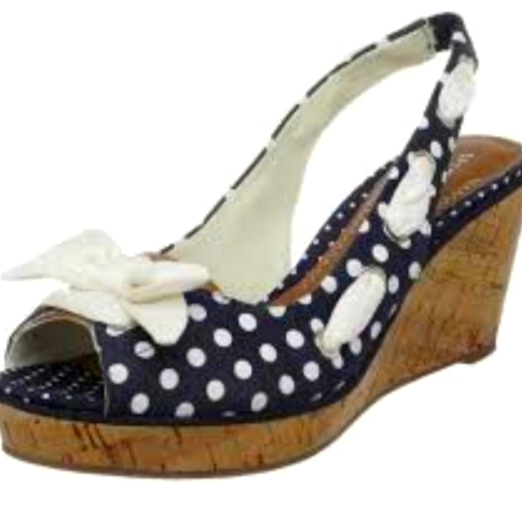 Sperry Shoes - Sperry Top Sider Polka Dot Wedge Slingbacks